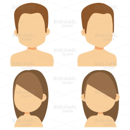 Female Male Avatar Clipart Vector Illustration 03760