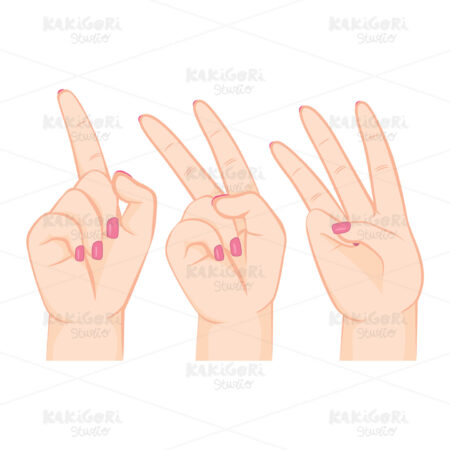 Fingers Counting Numbers Clipart Vector Illustration 02568