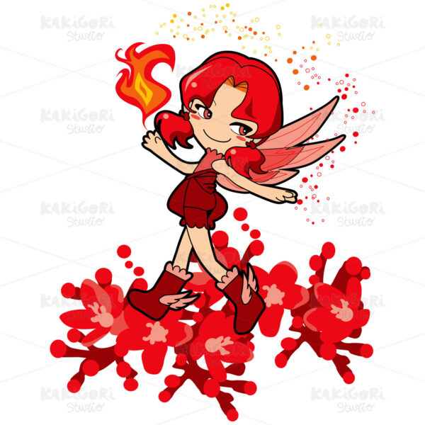Flame Fairy Clipart Vector Illustration 00019