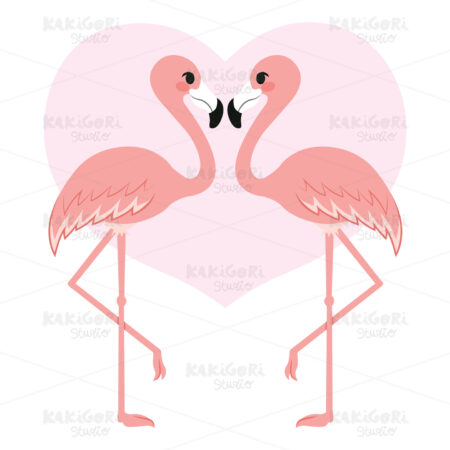 Flamingo Love Clipart Vector Illustration 04639