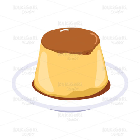 Flan Caramel Pudding Clipart Vector Illustration 03730