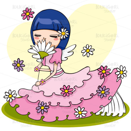 Flower Angel Clipart Vector Illustration 00537