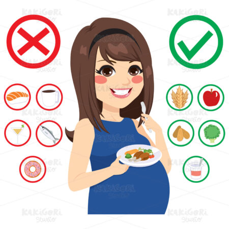 Food For Pregnant Woman Clipart Vector Illustration 03769