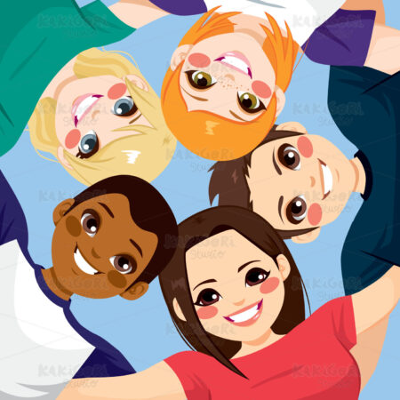 Friends Together Circle Clipart Vector Illustration 02839