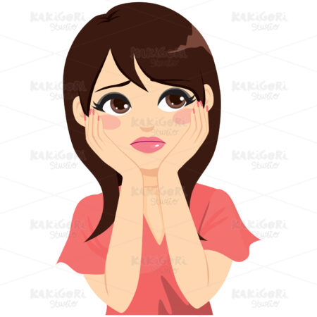 Frustrated Sad Woman Clipart Vector Illustration 04622