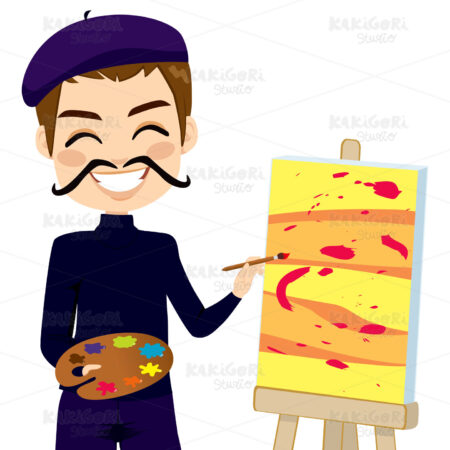 Funny Abstract Artist Clipart Vector Illustration 01484