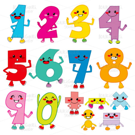 Funny Cartoon Numbers Clipart Vector Illustration 00928