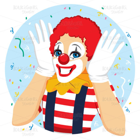 Funny Clown Portrait Clipart Vector Illustration 04037
