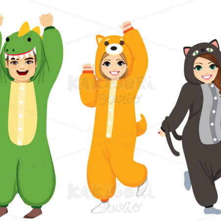 Funny Halloween Onesie Costumes Collection Clipart Vector Illustration 04904