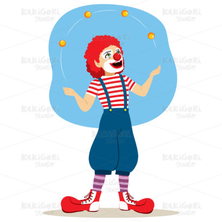 Funny Juggler Clown Clipart Vector Illustration 04038