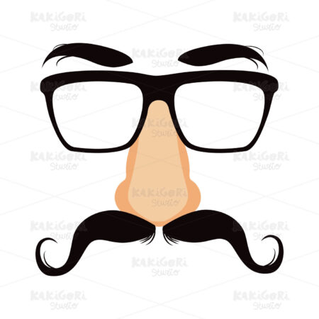 Funny Mustache Disguise Mask Clipart Vector Illustration 01890