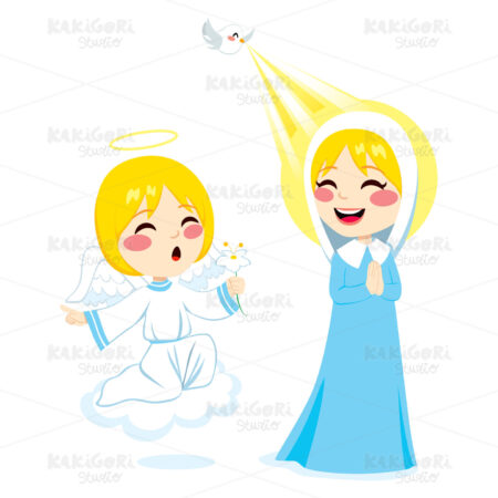 Gabriel Announcing Mary Clipart Vector Illustration 01909
