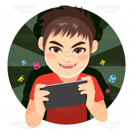 Gamer Boy Clipart Vector Illustration 03518