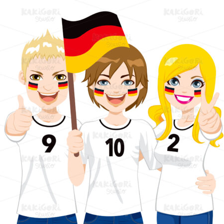 German Soccer Fans Clipart Vector Illustration 01608