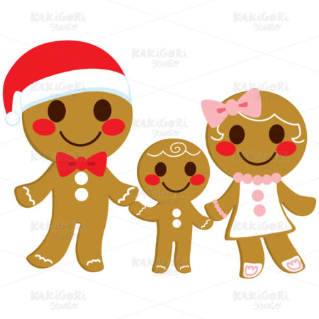Gingerbread Cookie Family Clipart Vector Illustration 03806