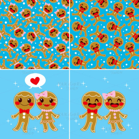 Gingerbread Couple Elements Clipart Vector Illustration 01262