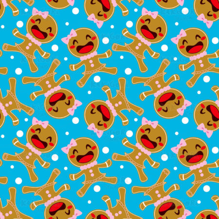 Gingerbread Woman Seamless Pattern Clipart Vector Illustration 01014
