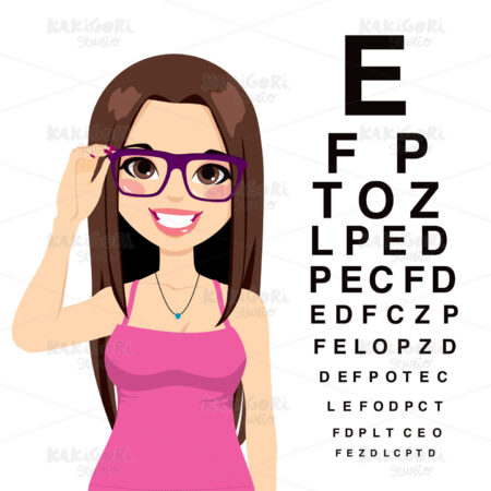 Girl At Ophthalmologist Clipart Vector Illustration 01450