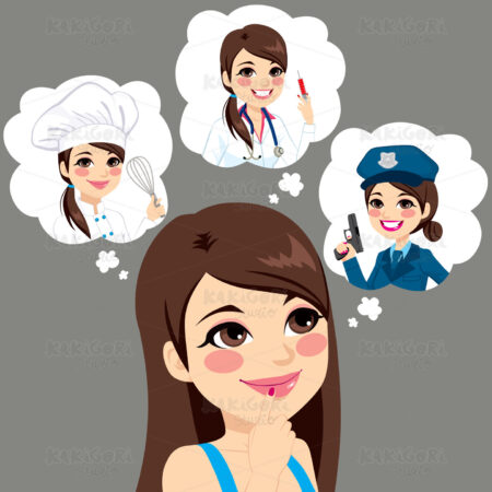Girl Career Choice Clipart Vector Illustration 02963
