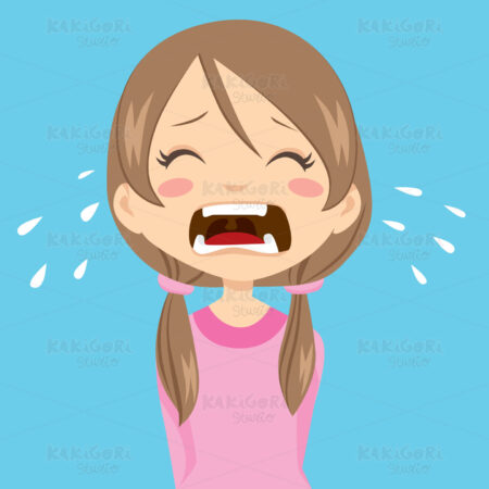 Girl Crying Clipart Vector Illustration 00476