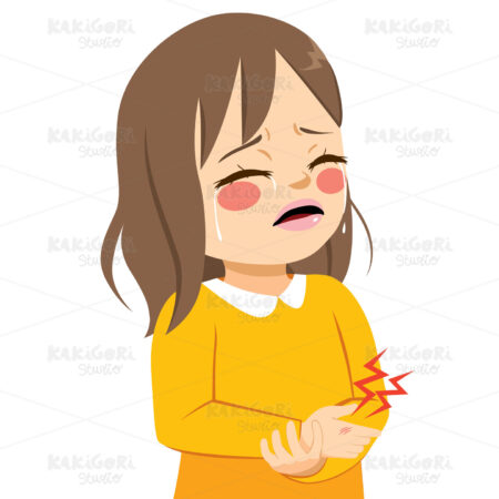 Girl Hurt Hand Clipart Vector Illustration 04169