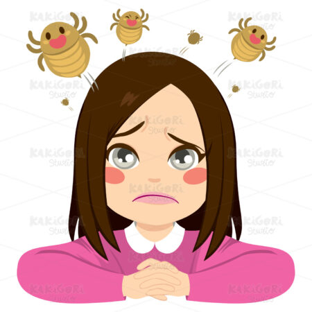 Girl Jumping Lice Clipart Vector Illustration 03214