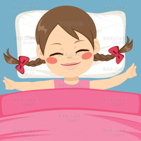 Girl Sleeping Peacefully Clipart Vector Illustration 03033