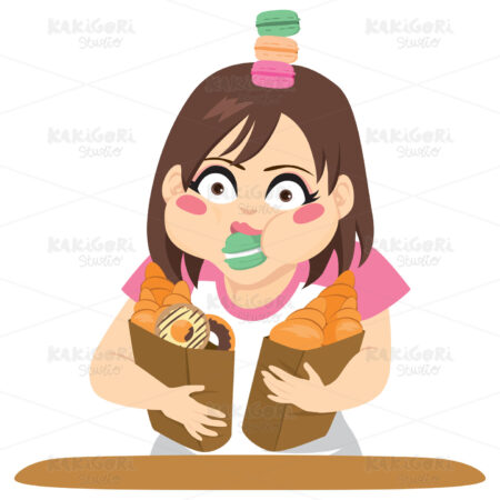 Gluttony Woman Clipart Vector Illustration 03295