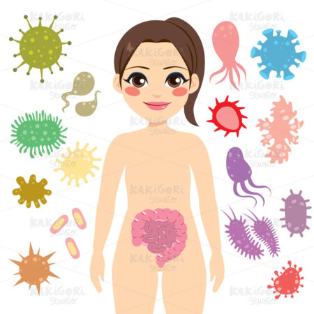 Good Bad Bacteria Woman Clipart Vector Illustration 04210