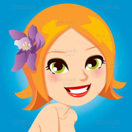 Gorgeous Redhair Portrait Clipart Vector Illustration 00672