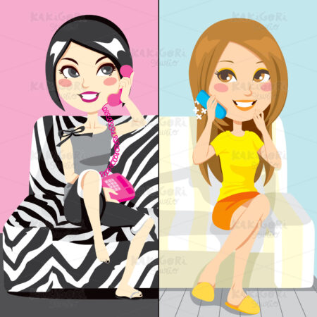 Gossip Girls Clipart Vector Illustration 00592