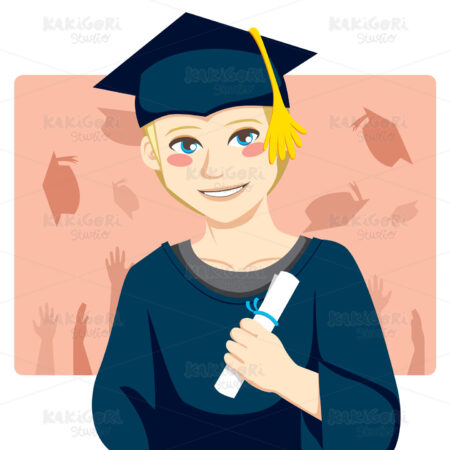 Graduate Boy Clipart Vector Illustration 00530