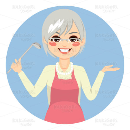 Granny Cooking Clipart Vector Illustration 02947