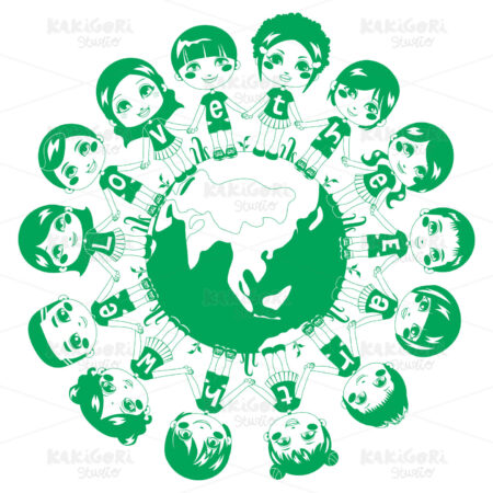 Green Love Earth Clipart Vector Illustration 01097