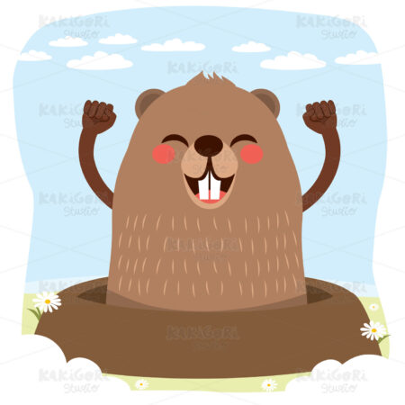 Groundhog Day Clipart Vector Illustration 03927