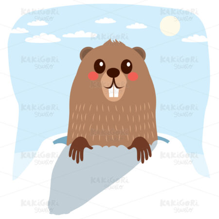 Groundhog Winter Clipart Vector Illustration 03926