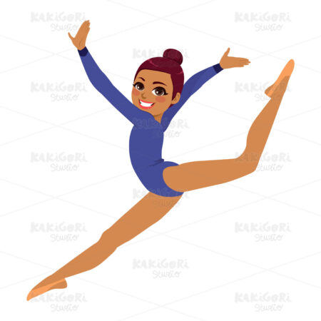 Gymnastics Acrobat Woman Clipart Vector Illustration 04133
