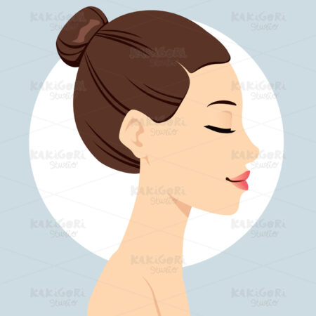 Hair Bun Hairstyle Clipart Vector Illustration 00967