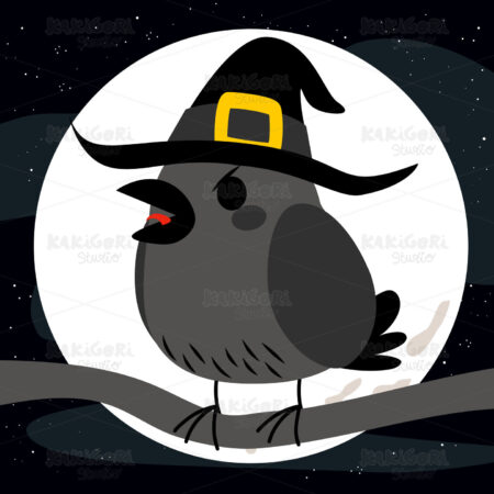 Halloween Crow Clipart Vector Illustration 02975