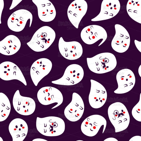 Halloween Ghosts Pattern Clipart Vector Illustration 02388