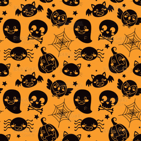 Halloween Orange Pattern Clipart Vector Illustration 00969