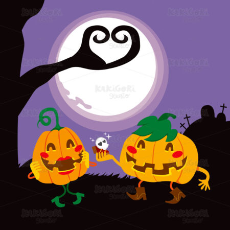 Halloween Pumpkin Lovers Clipart Vector Illustration 00980