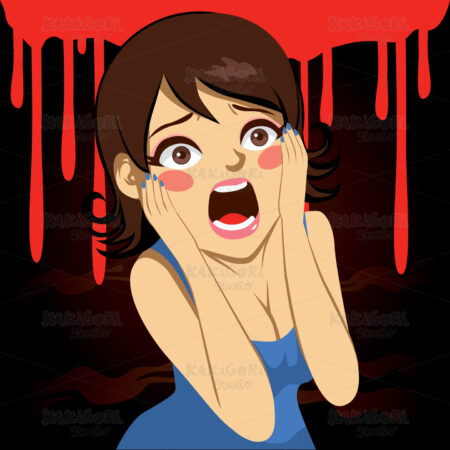 Halloween Screaming Girl Clipart Vector Illustration 01166