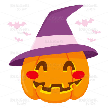 Halloween Witch Hat Pumpkin Clipart Vector Illustration 01707
