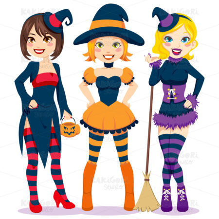 Halloween Women Clipart Vector Illustration 00641
