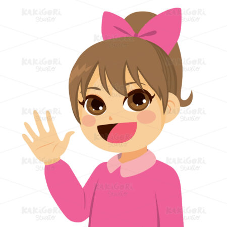 Hand Concept Girl Clipart Vector Illustration 03536