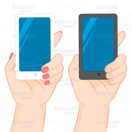 Hand Holding Smartphone Clipart Vector Illustration 02611