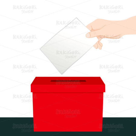 Hand Inserting Ballot Vote Clipart Vector Illustration 01616