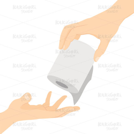 Hand Passing Toilet Paper Clipart Vector Illustration 04092
