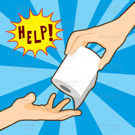 Hand Passing Toilet Paper Clipart Vector Illustration 04264